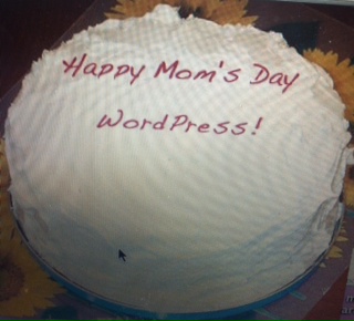 Both Mom and WordPress will make you feel guilty that this cake is not very creative!